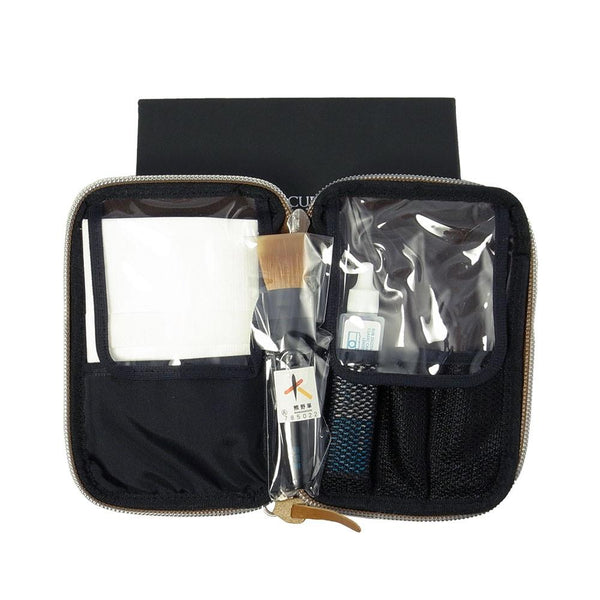 Cura Cleaning Set with Kumano Brush and Leather Pouch